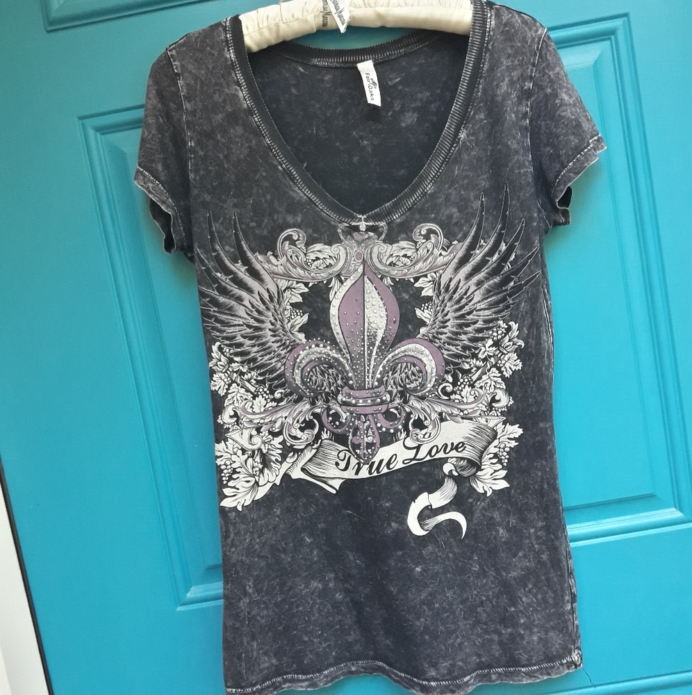 Grunge Biker Tshirt Metal Grommets Reverse Tie Die - Picture 17 of 17